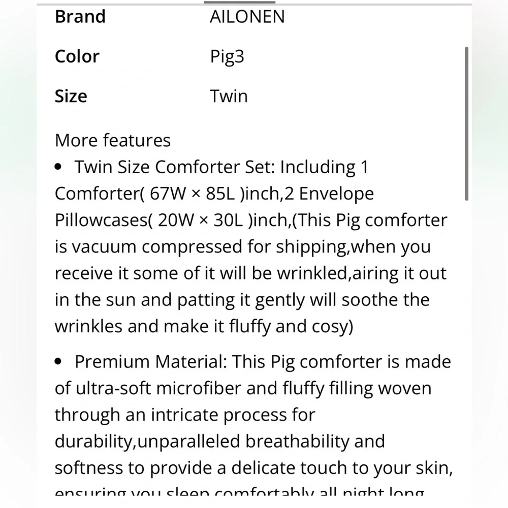 Pink Piggy Comforter Bedding 3 Pc Set-TWIN